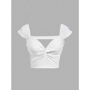 Twist Front Open Back Crop Top (Small)